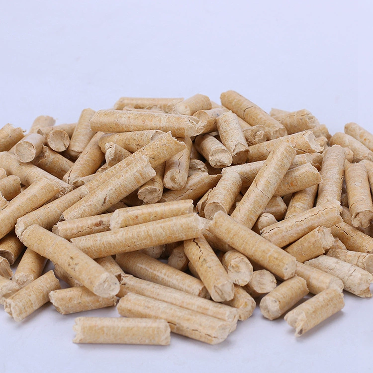 Wood pellet sample photographed against a plain background